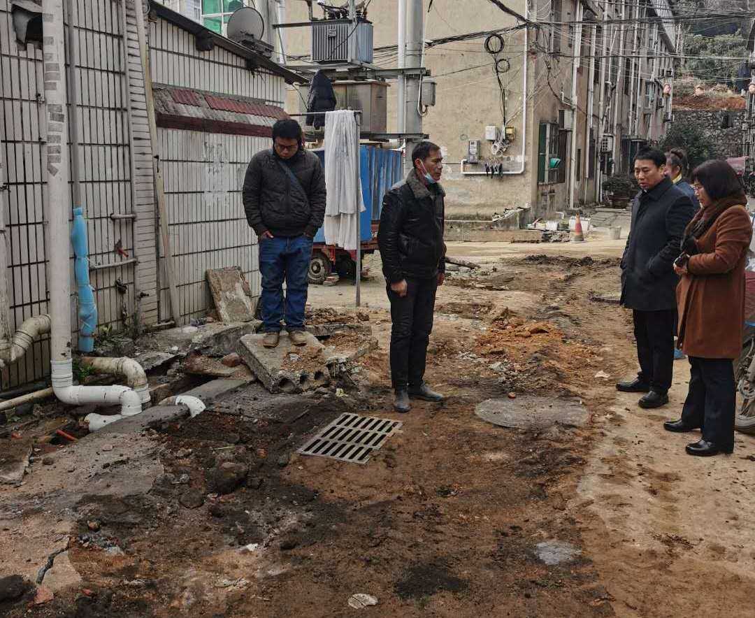 闵远良暗访下陆区黑臭水体及雨污分流改造工程施工现场